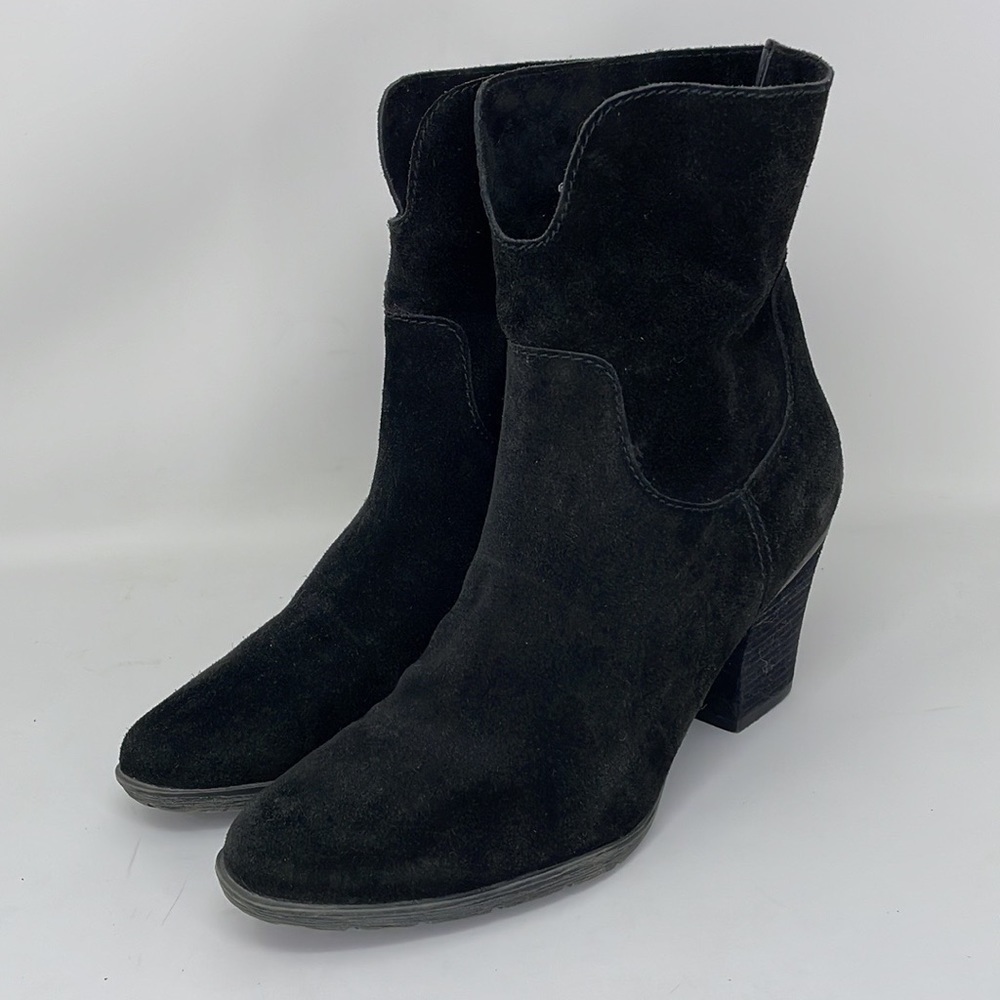 Blondo Ankle Boots Black Suede Leather Western Size 9